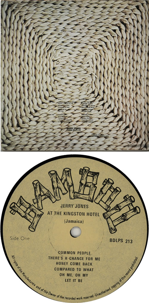 英LP Jerry Jones At The Hotel Kingston BDLPS213 BAMBOO /00260 Jerry Jones At The Kingston Hotel UK vinyl LP album (LP record